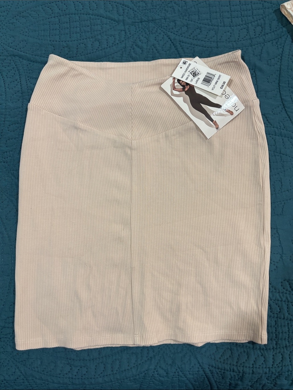 Naked Wardrobe Split Midi Skirt Size L Nude Beige – New With Tags